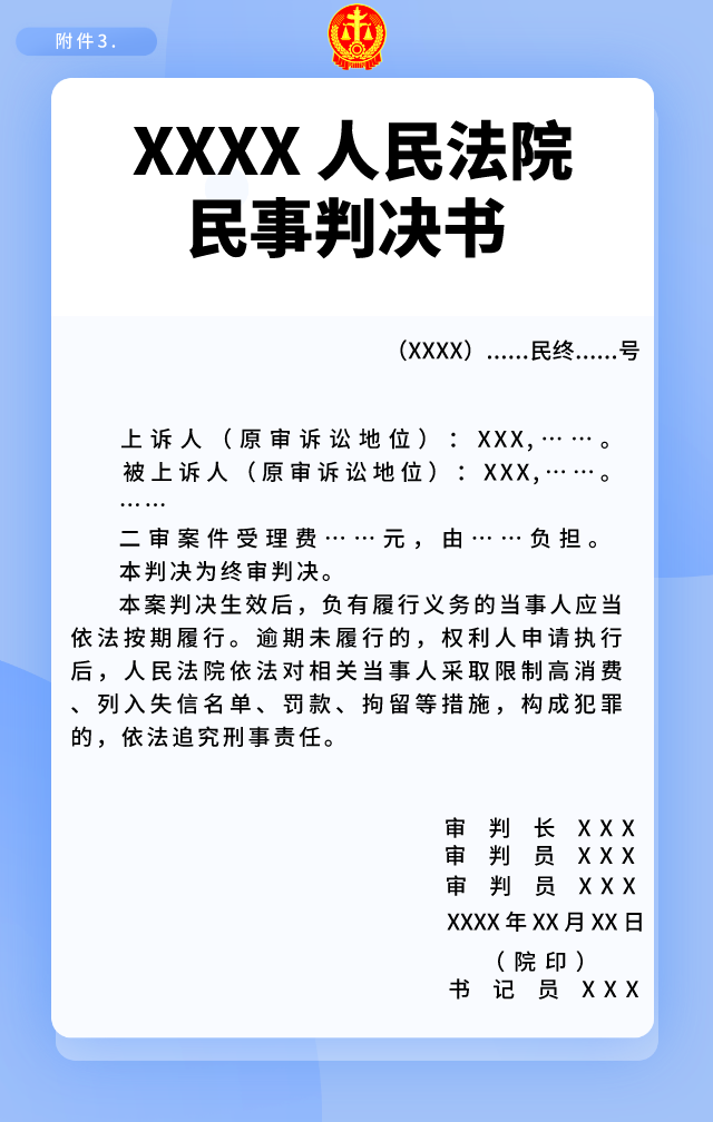 最新民事判决书模板示例