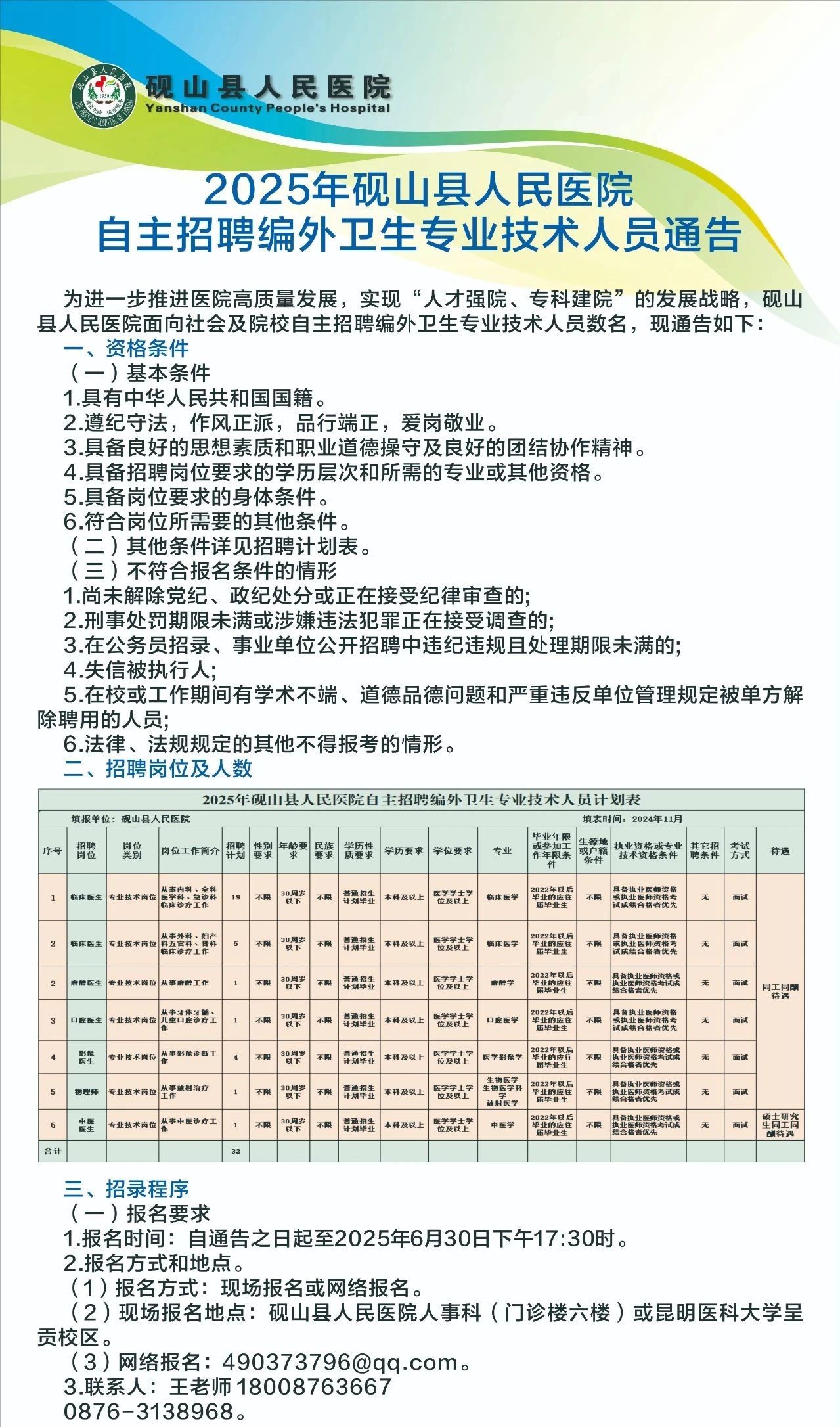 青阳县卫生健康局最新招聘启事发布